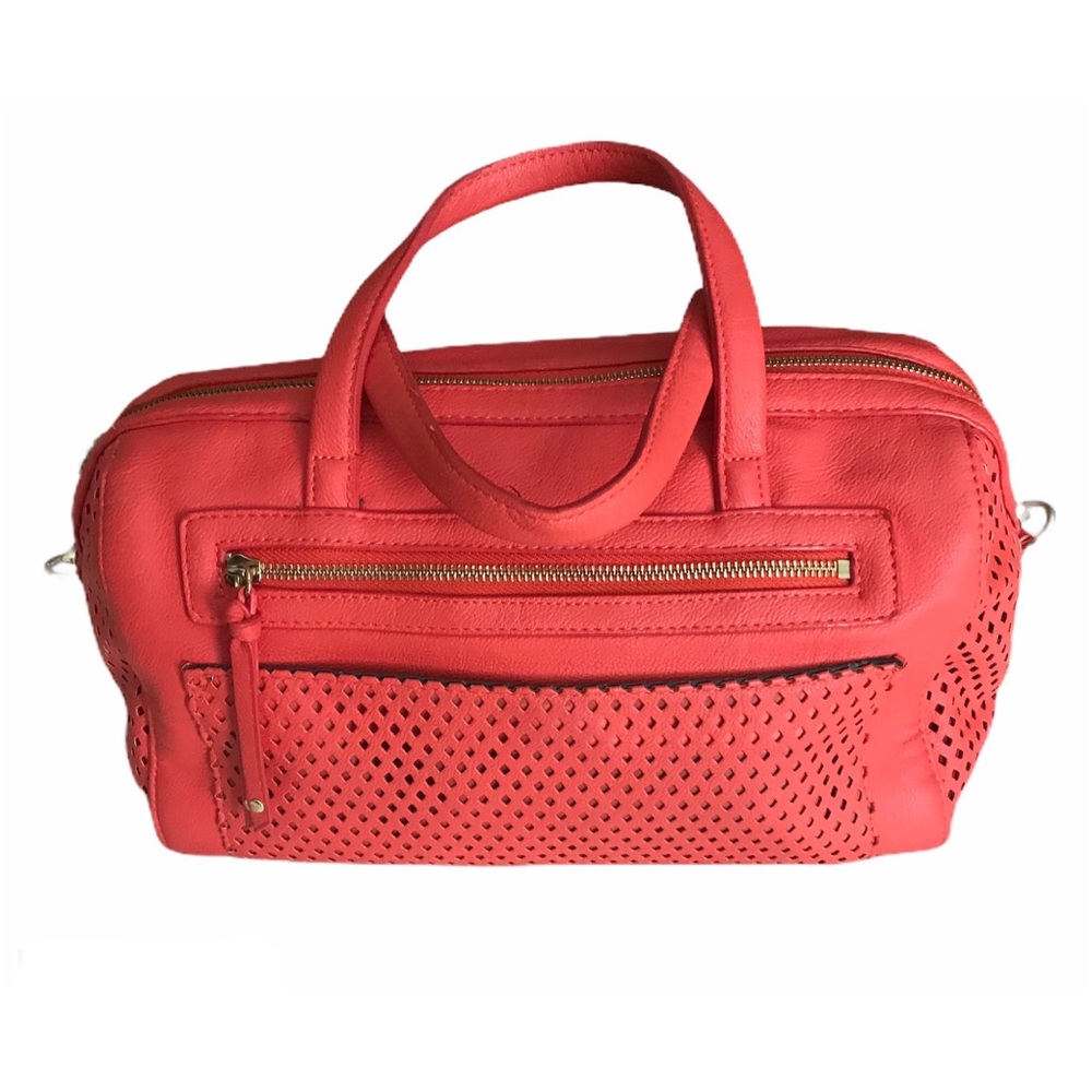 Coral Satchel w/ Laser-Cut Designed Pocket & Sides
